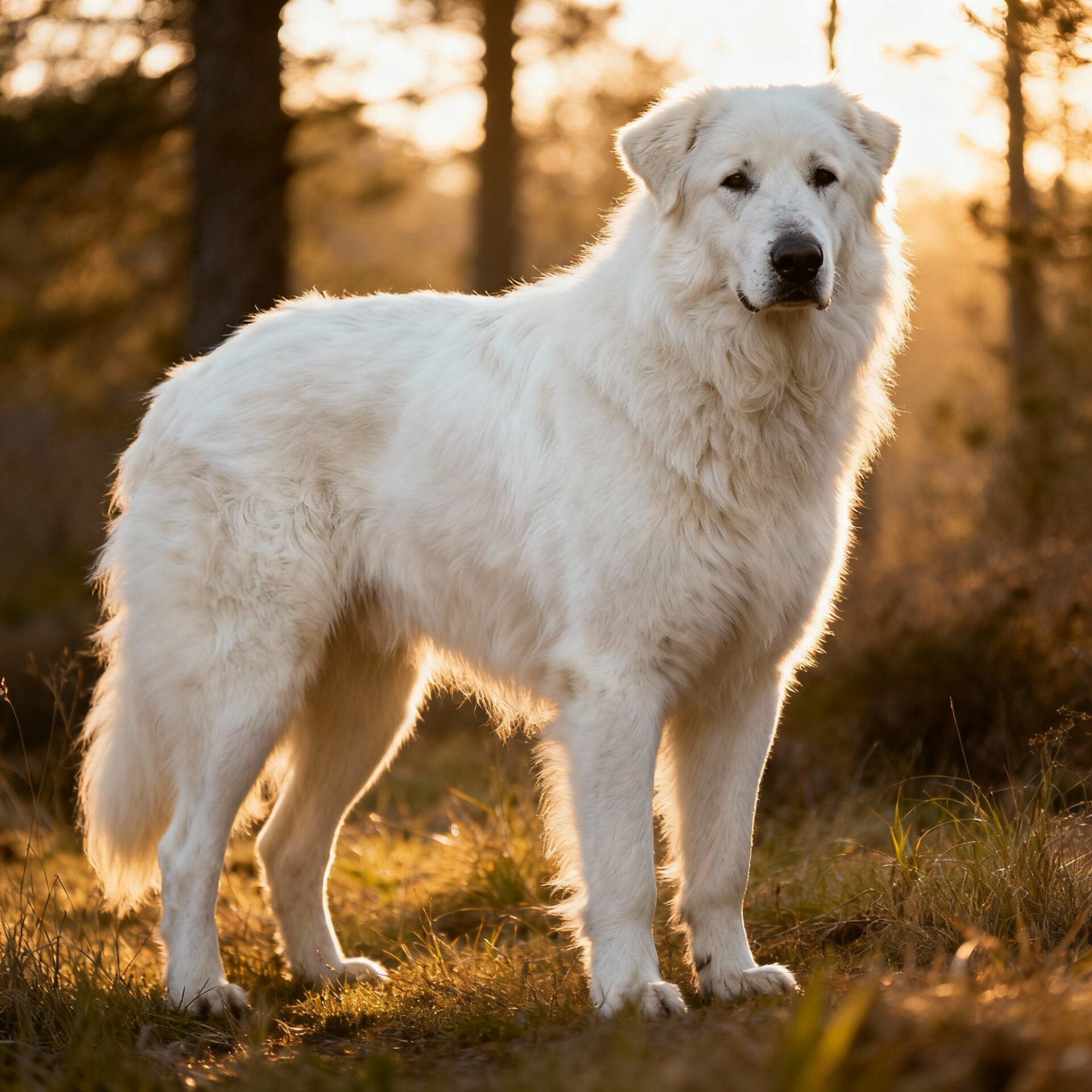 hunderasse akbash Ein Akbash schaut entspannt