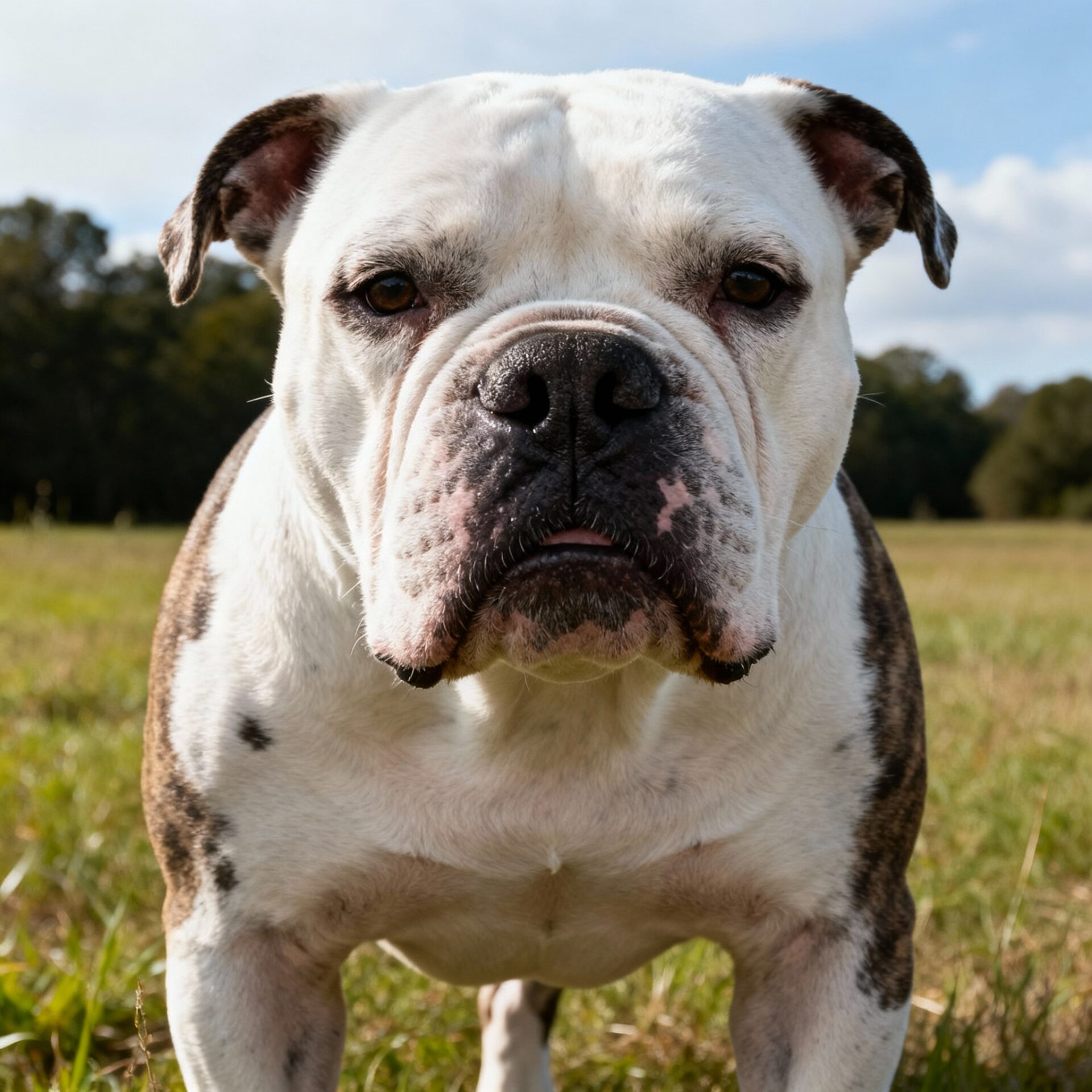 American Bulldog – ein Kampfhund? American Bulldog schaut in die Kamera