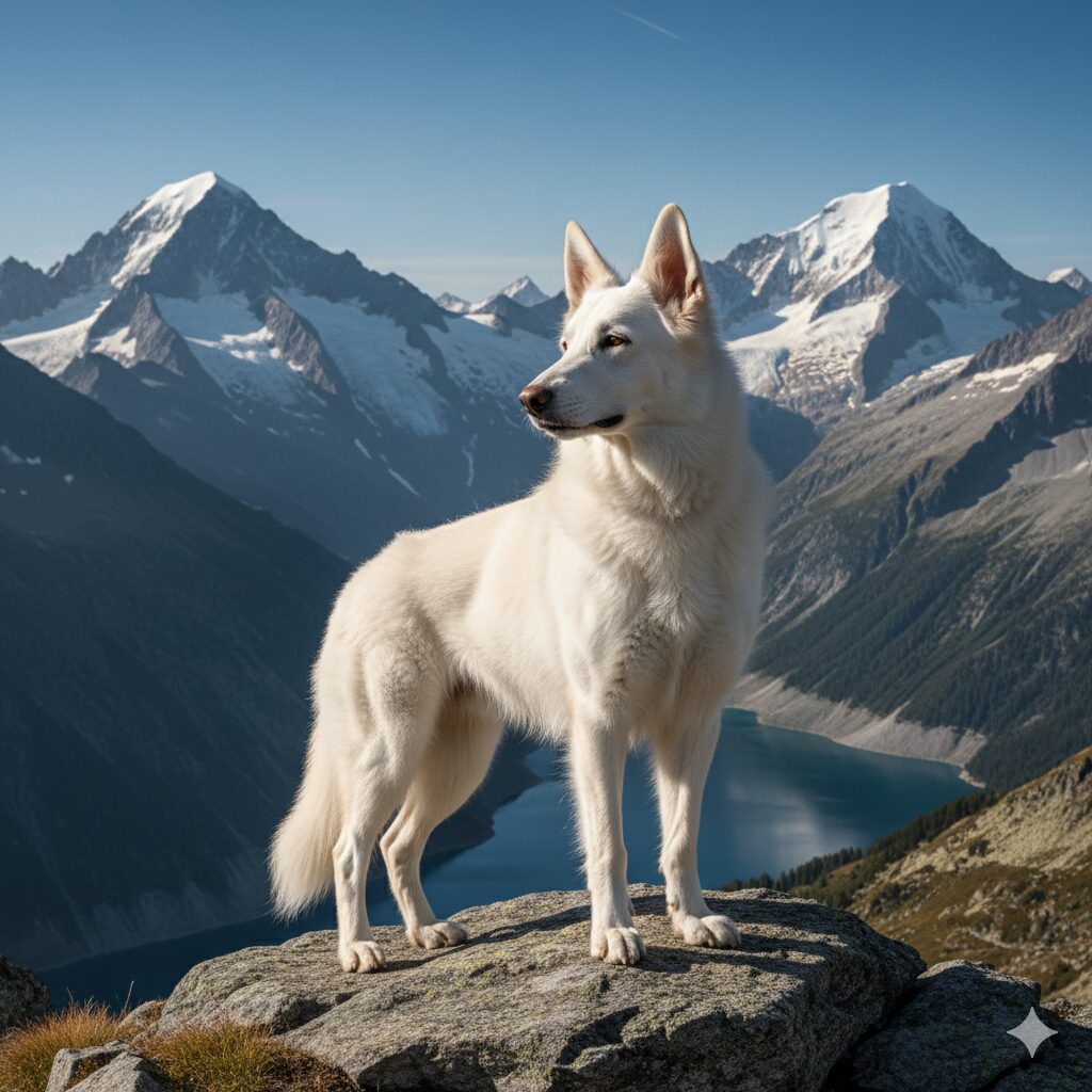 Kopfstudie der Hunderasse Berger Blanc Suisse Berger Blanc Suisse