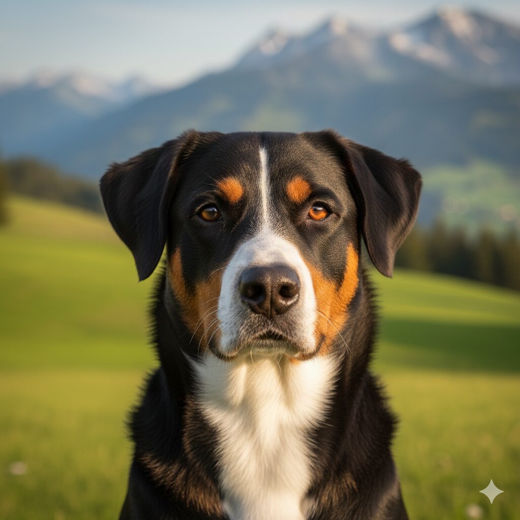Swissydog schaut in die Kamera