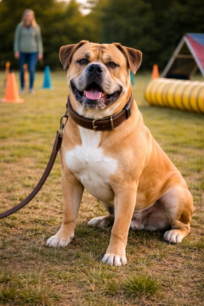 Ein Ca de Bou in der Hundeschule