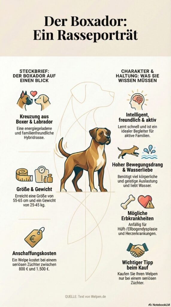 Infografik zur Hunderasse Boxador