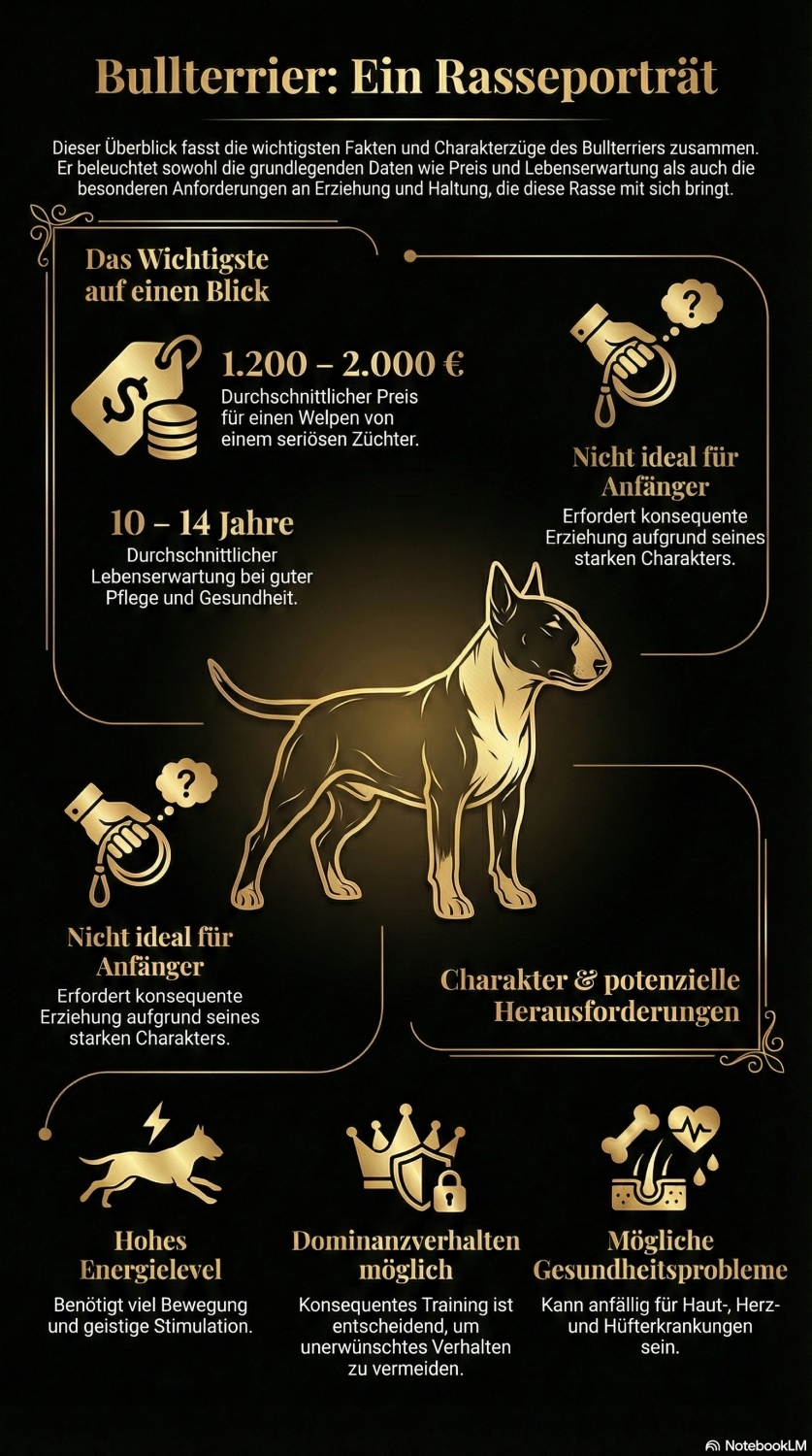 Infografik zur Hunderasse Bullterrier