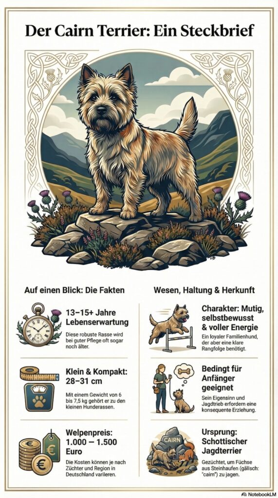 Infografik zur Hunderasse Cairn Terrier bei welpen.de