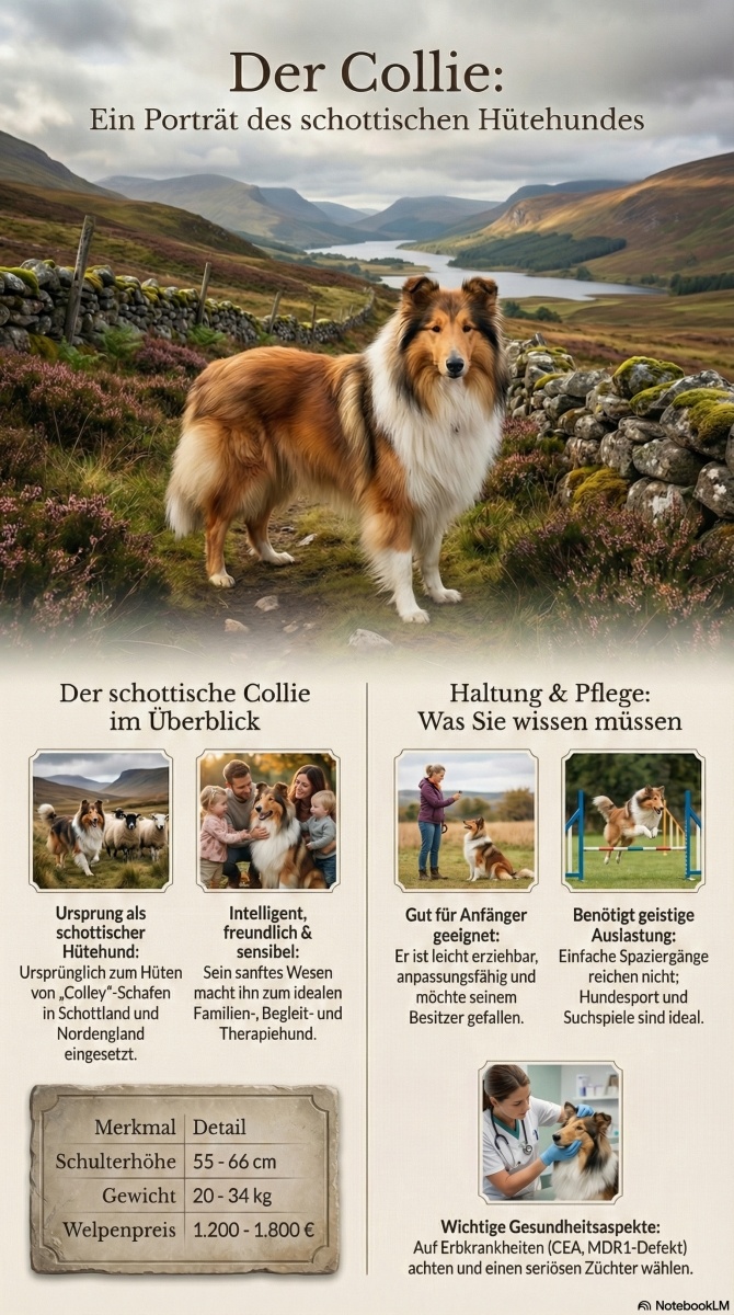 Hunderasse Collie bei welpen.de Infografik zur Hunderasse Collie bei Welpen.de