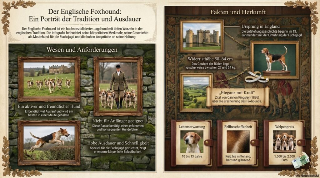 Infografik zur Hunderasse Englischer Foxhound