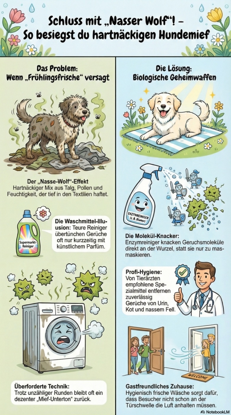 Infografik zum Thema Hundegeruch aus Decken entfernen