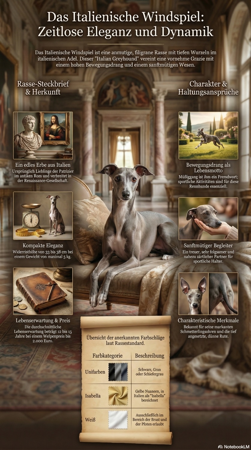 Infografik zur Hunderasse Italienisches Windspiel bei Welpen,,de