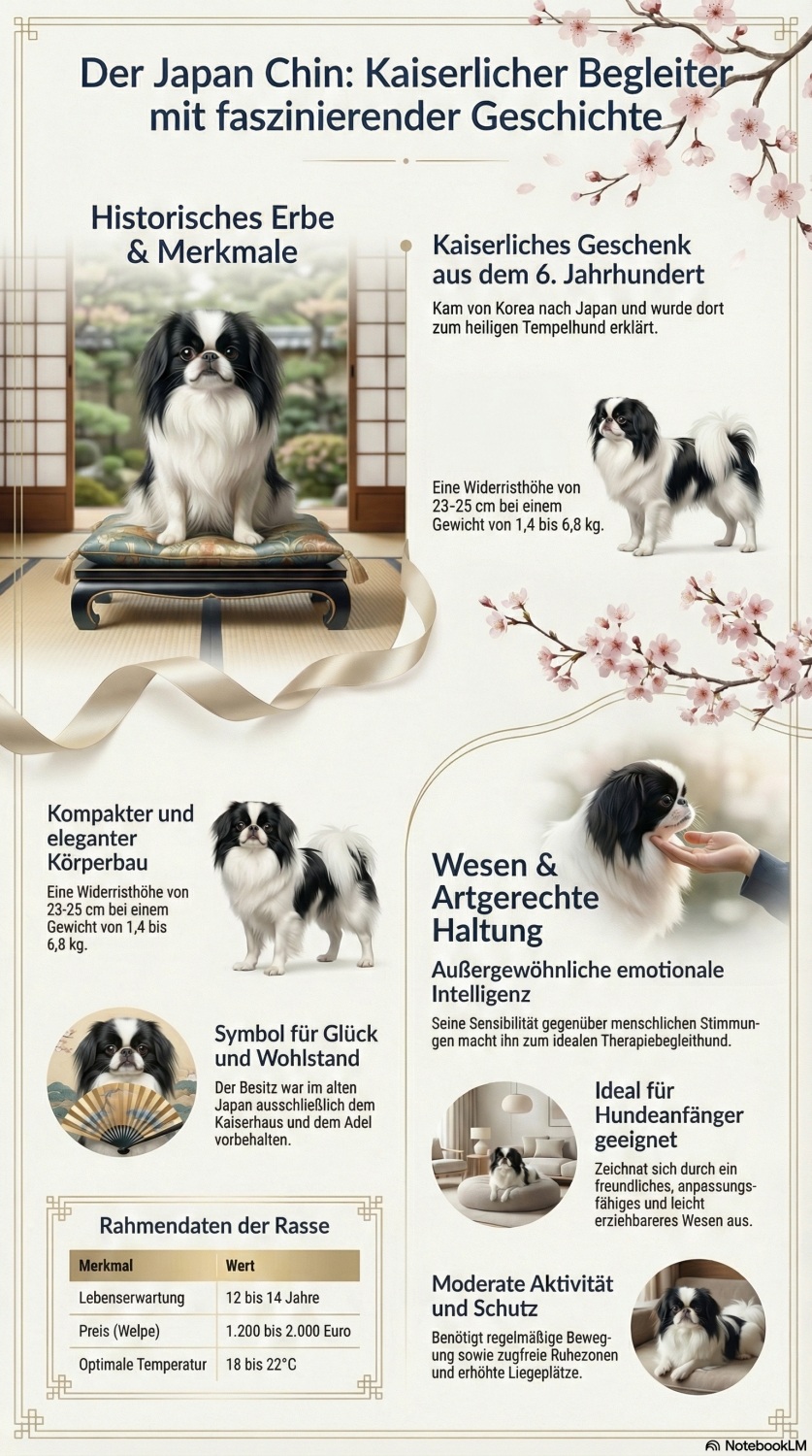 Infografik zur Hunderasse Japan Chin bei Welpen.de