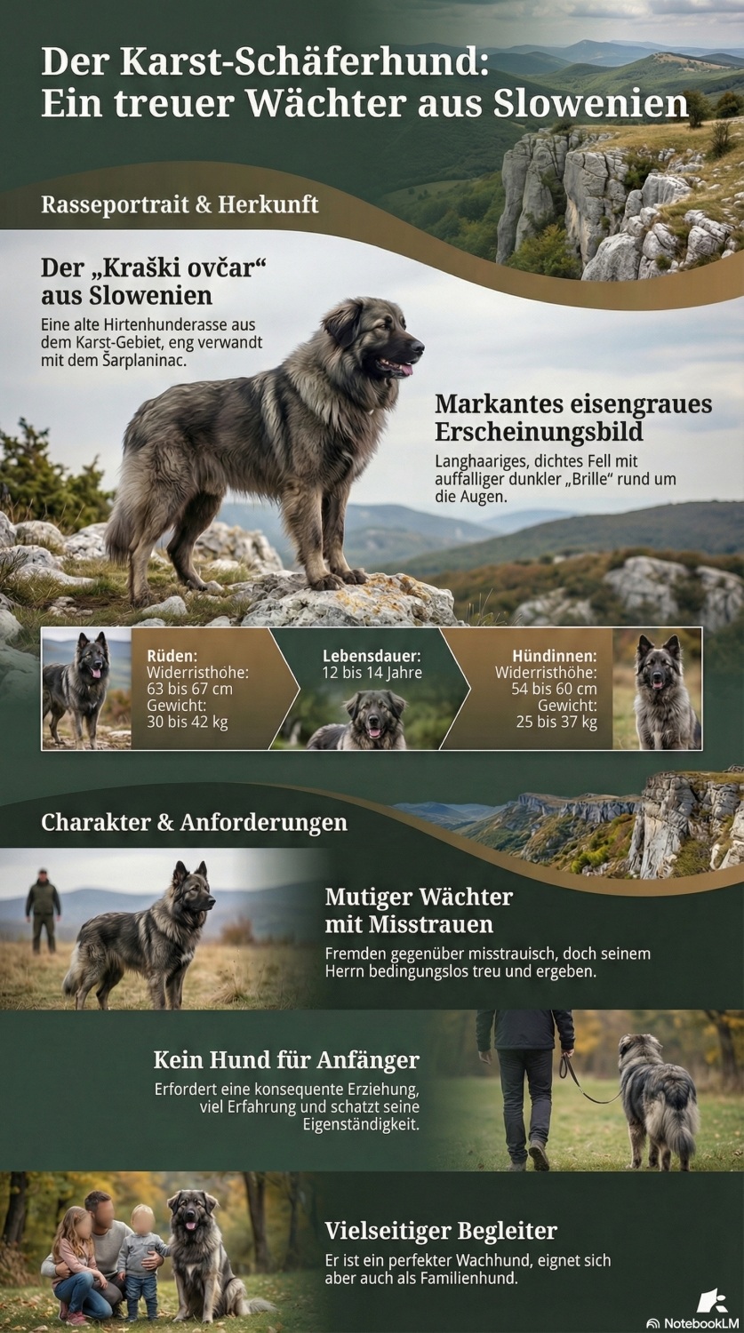 Infografik zur Hunderasse Karst Schäferhund bei Welpen.de