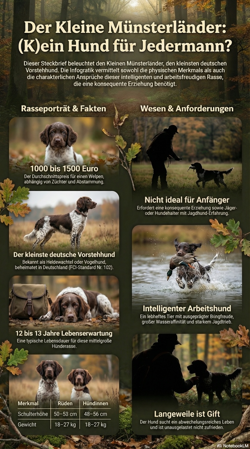 Infografik zur Hunderasse Kleiner Münsterländer bei Welpen.de