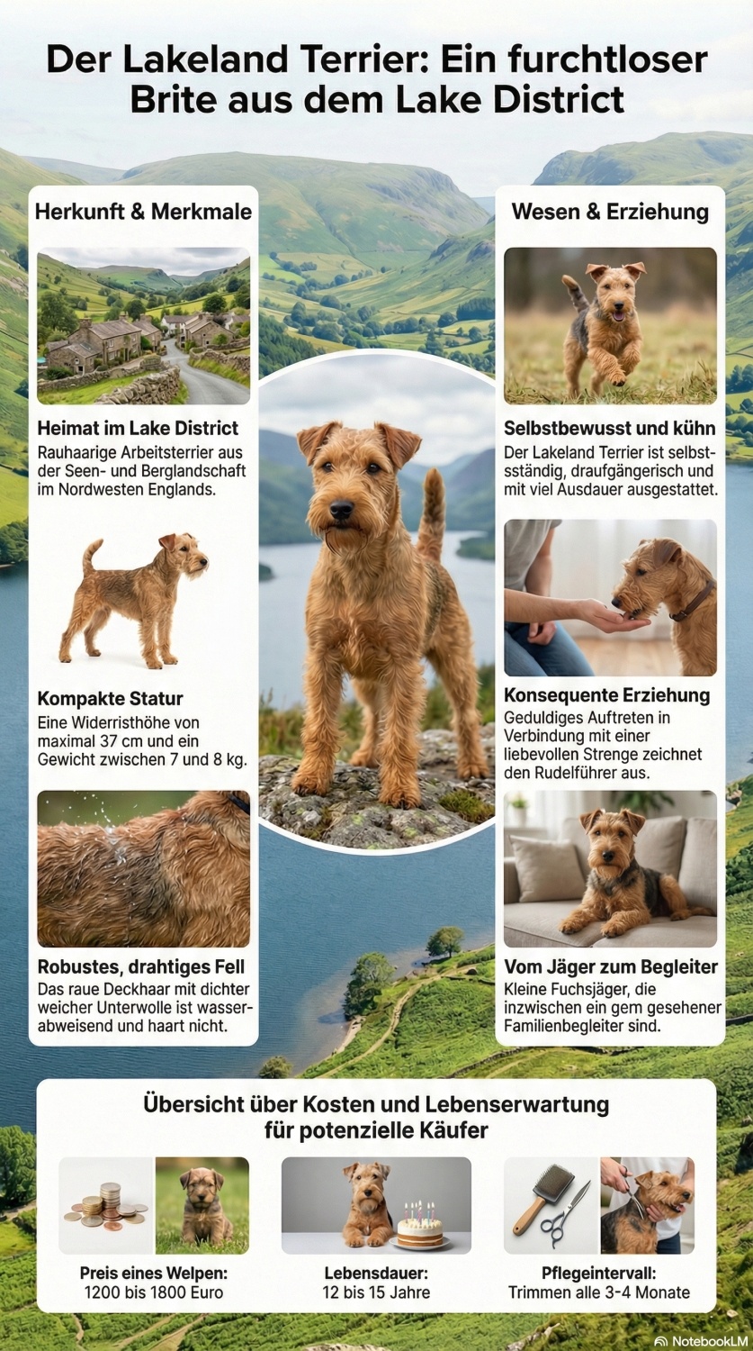 Infografik zur Hunderasse Lakeland Terrier bei Welpen.de