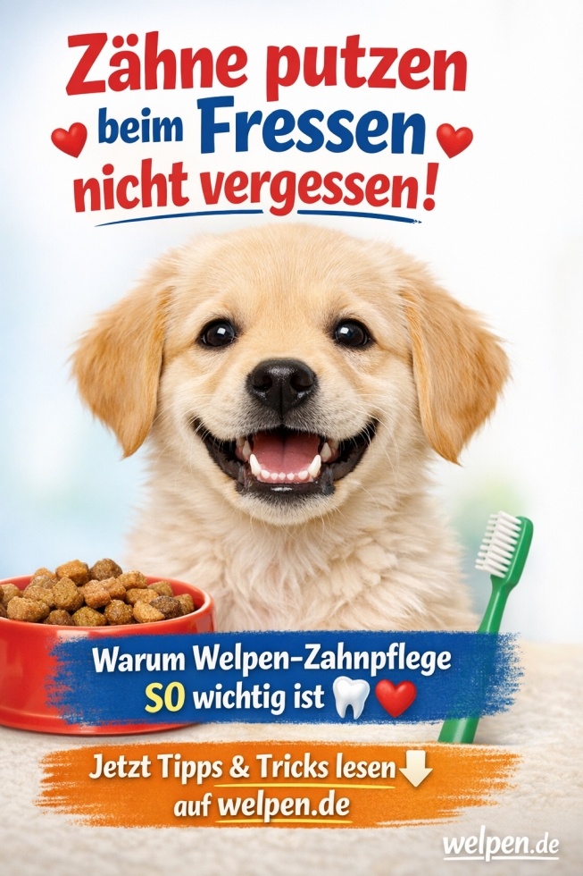 Dem Welpen die Zähne putzen