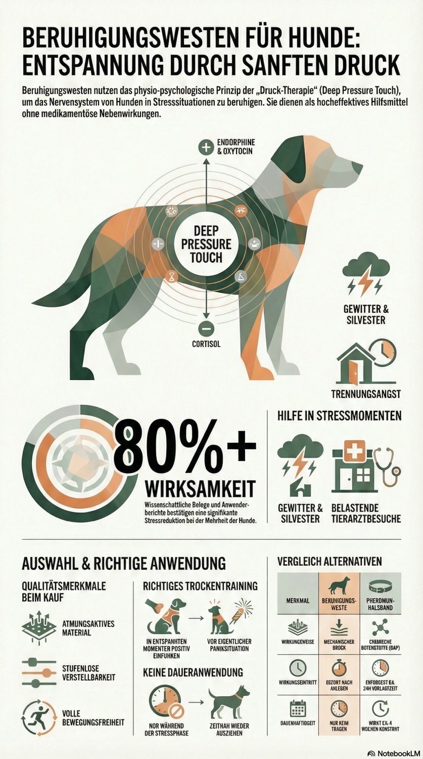 Infografik Beruhigungswesten für Hunde