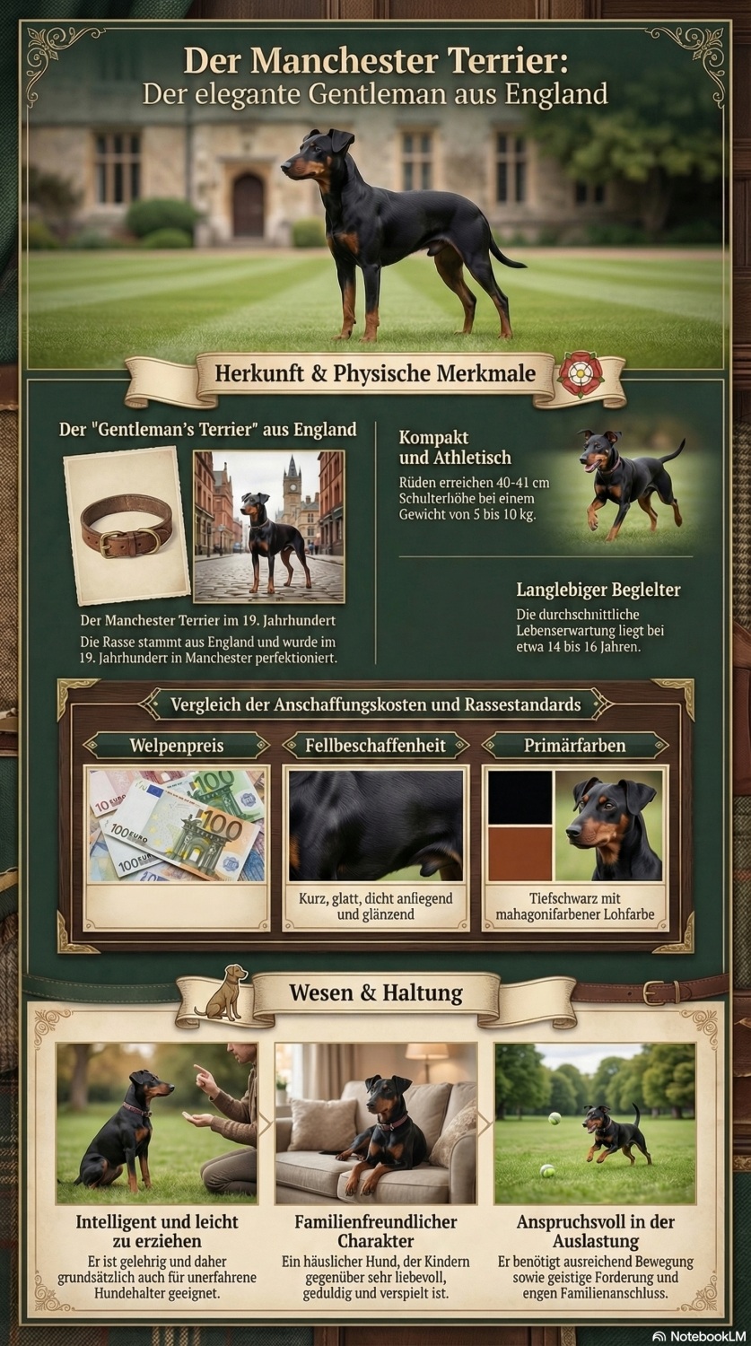 Infografik zur Hunderasse Manchester Terrier bei Welpen.de