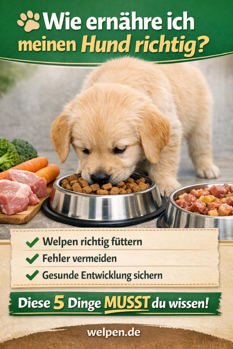 Die richtige Hundeernährung ist entscheidend für Gesundheit und Entwicklung 🐶
Gerade Welpen brauchen eine ausgewogene Mischung aus Proteinen, Fetten, Vitaminen und Mineralstoffen, um optimal zu wachsen.