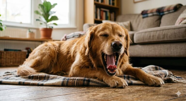 Mein Hund gähnt