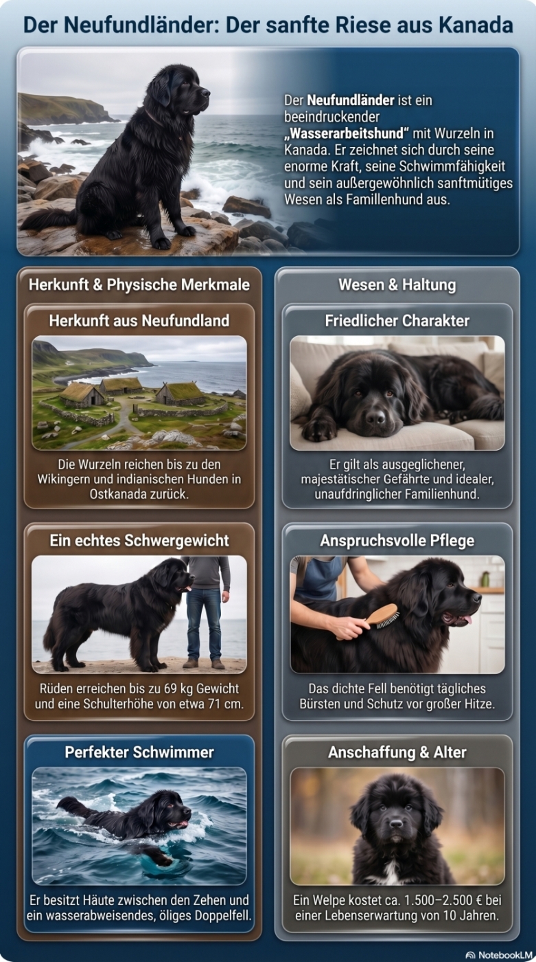 Infografik zur Hunderasse Neufundländer bei Welpen.de