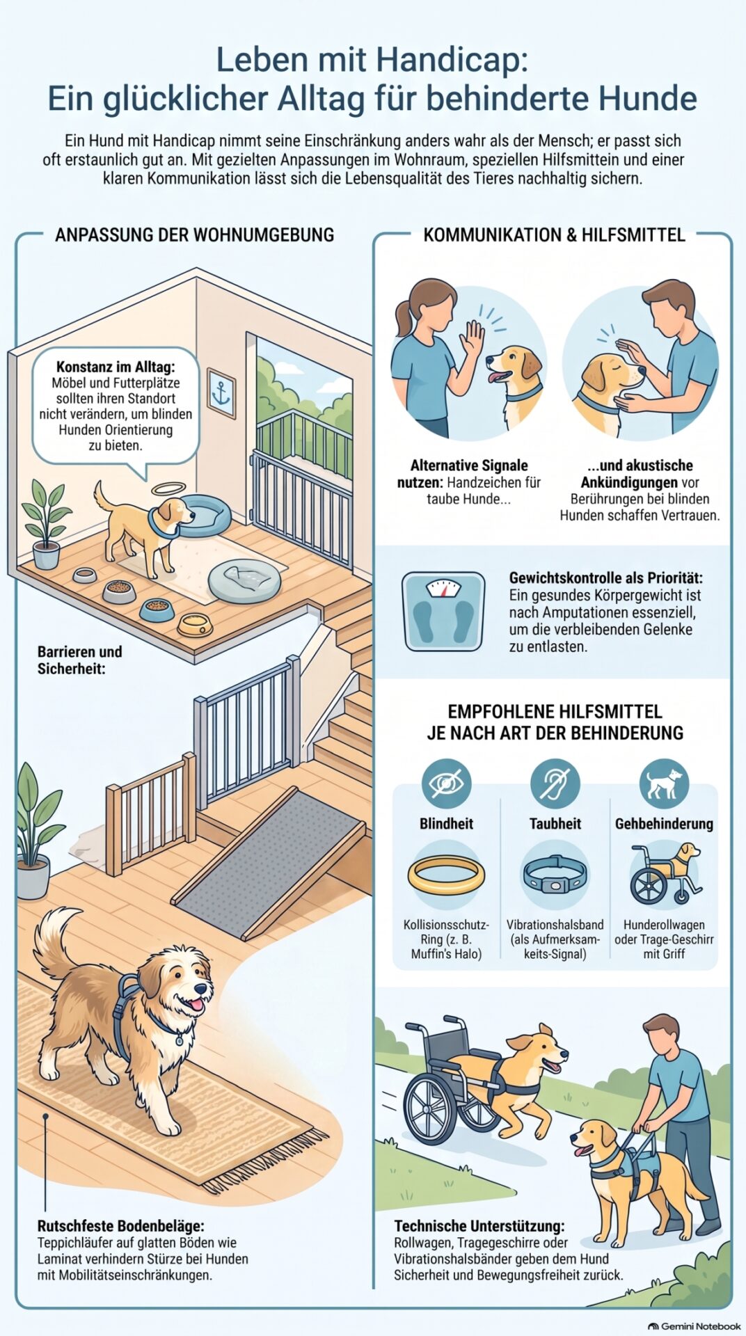 INfografik zum Thema Umga<ng mit behinderten Hunden