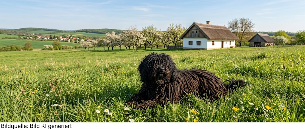Hunderasse Puli im Portrait