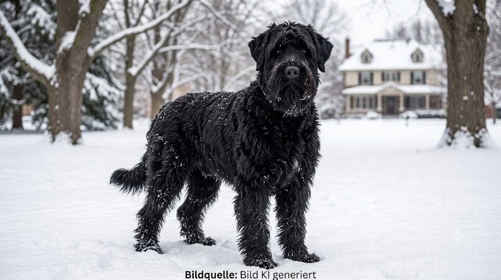 Russischer Terrier in einer Winterlandschaft