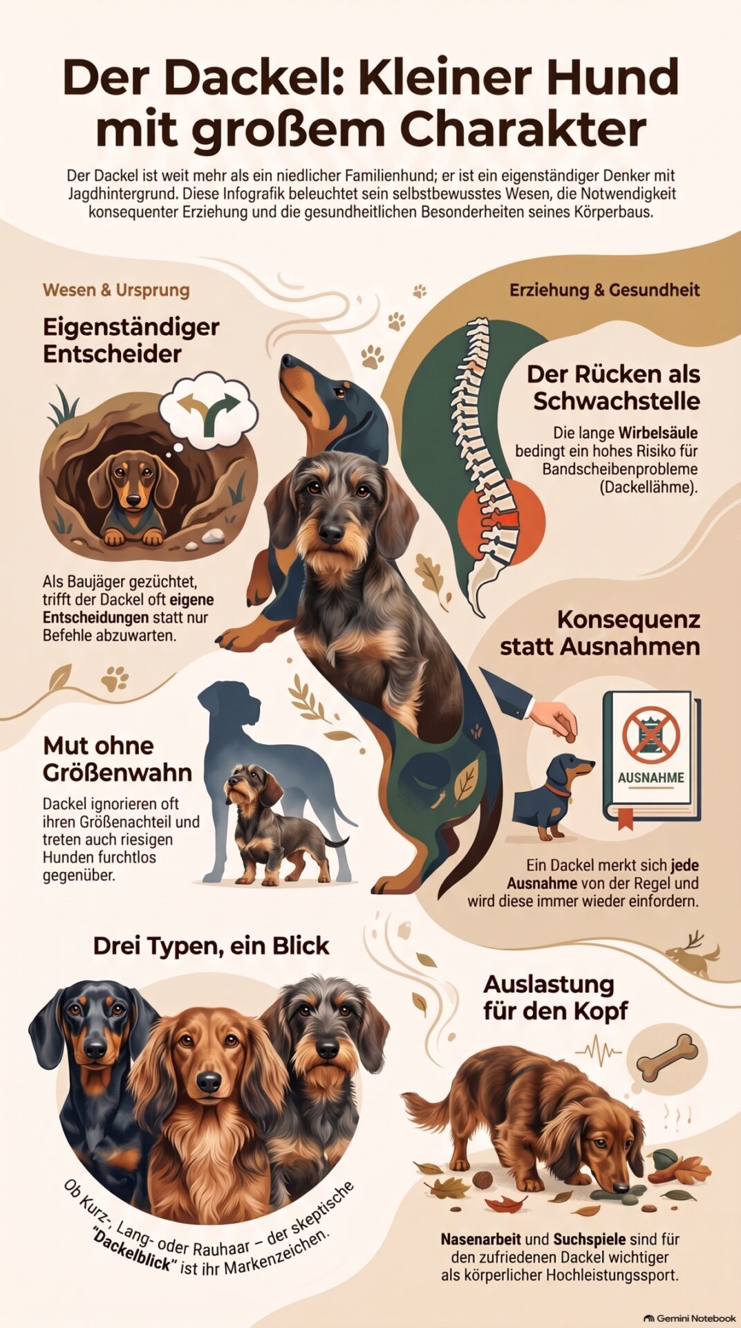 Infografik zur Hunderasse Dackel