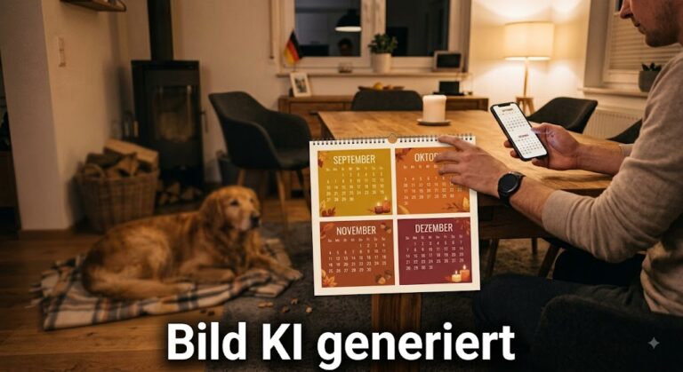 Kalenderplanung Silvester-Training über vier Monate von September bis Dezember