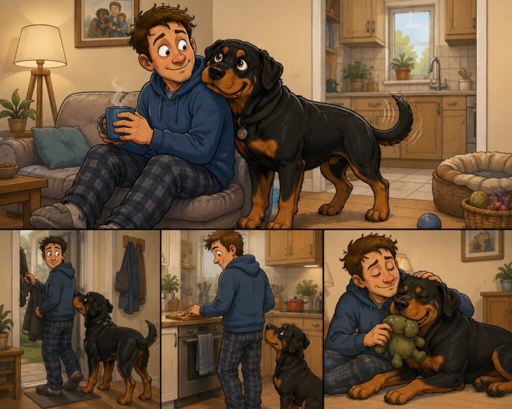 Comicbild zur Hunderasse Rottweiler